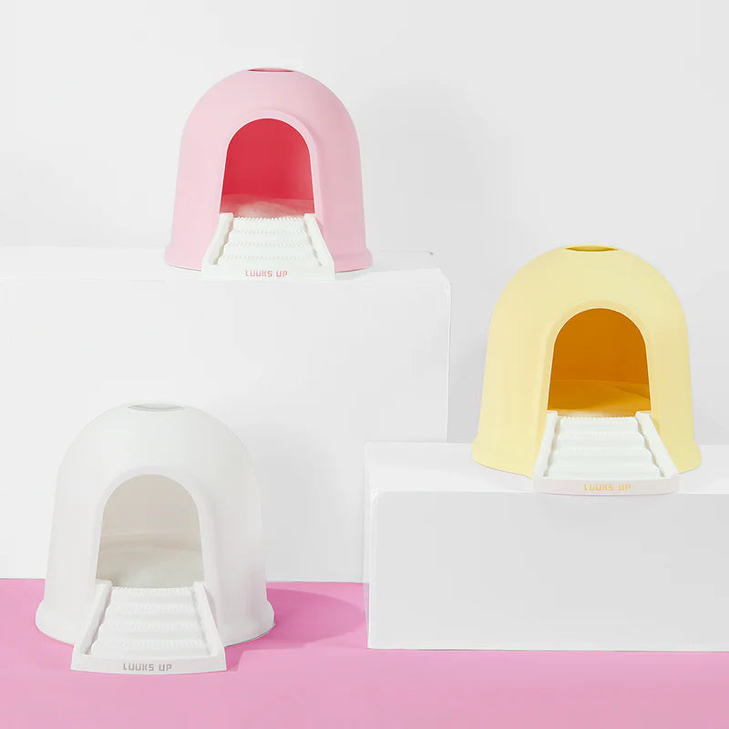 LUUKS UP Dual-Use Big Cabin Cat Litter Box & Kitty House