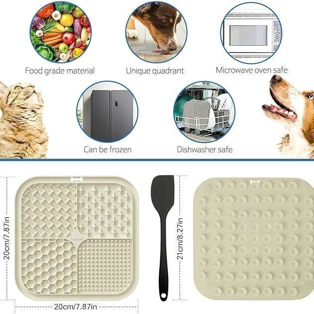 Silicone Pet Licking Pad with Strong Suction Cups โ Anxiety Relief & Slow Feeder for Dogs