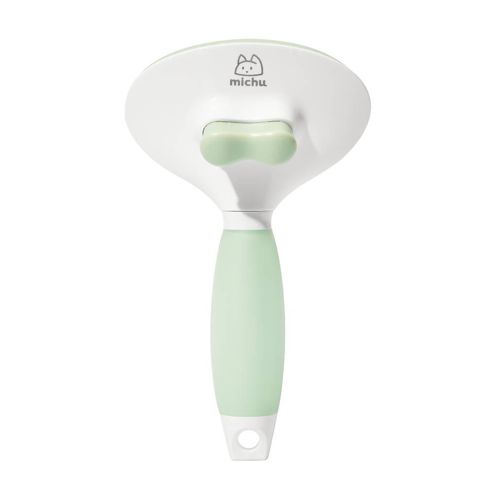 Michu Cream Round-Head Pet Grooming Brush - Perfect for Gentle Coat Care