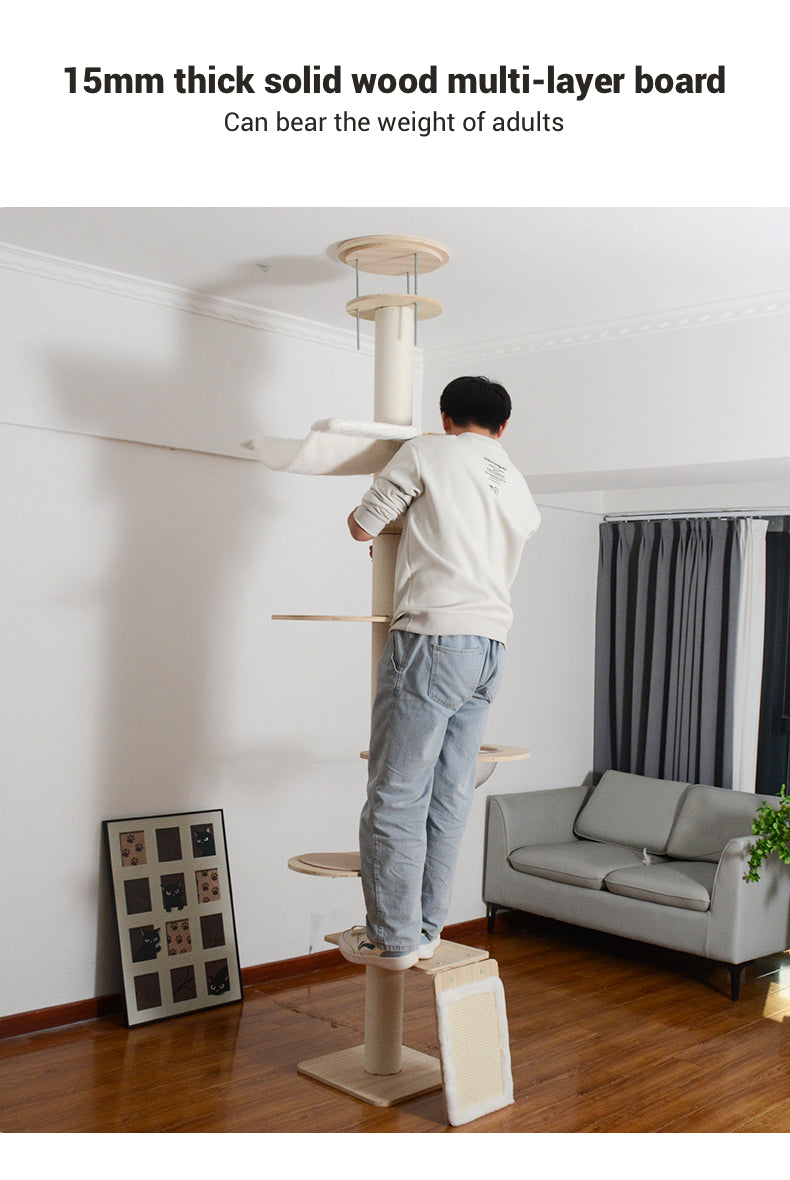 Solid Wood Hemp Rope 7-layer Cat Tree A45 arrive in 15 April
