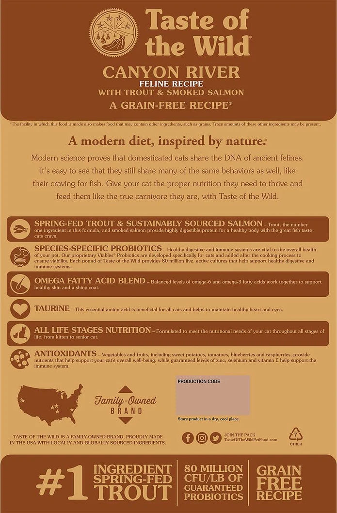TASTE OF THE WILD Canyon River Feline® Formula with Trout & Smoked Salmon