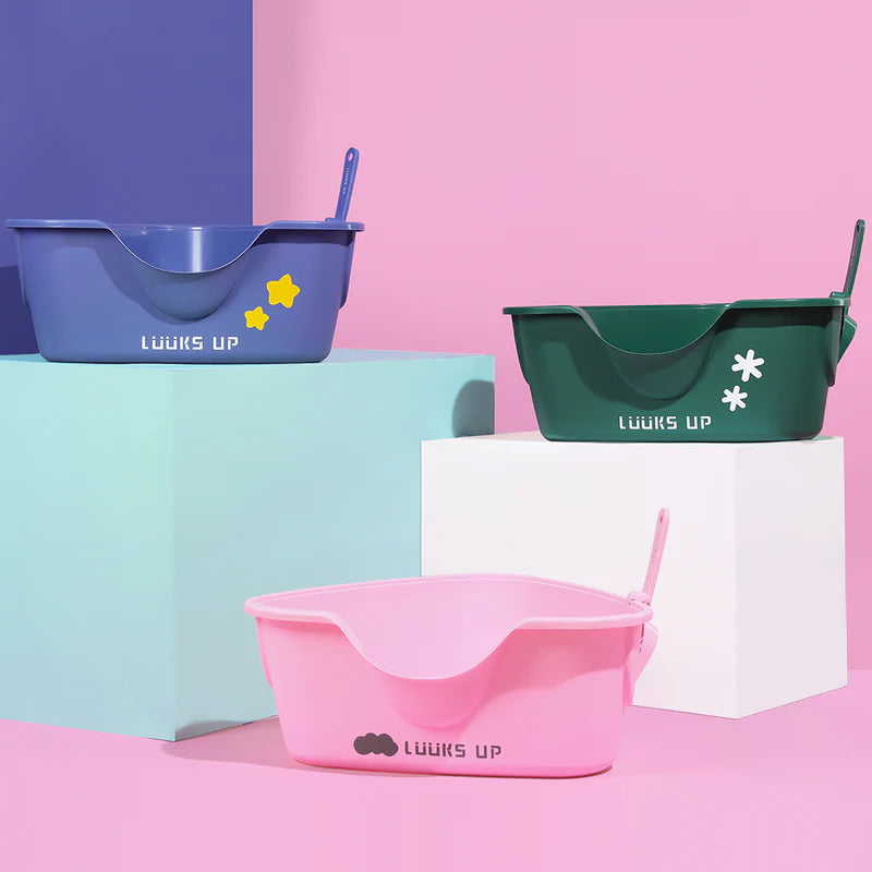 LUUKS UP TriShield Oversized Cat Litter Tray