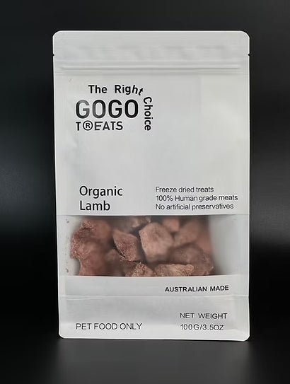 Gogo Treats - Freeze-Dried Organic Lamb 100g