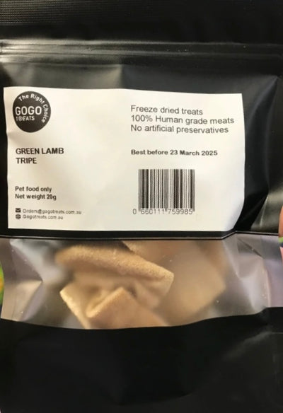 Gogo Treats - Freeze-Dried Lamb Tripe 20g - ChokyoPetStore