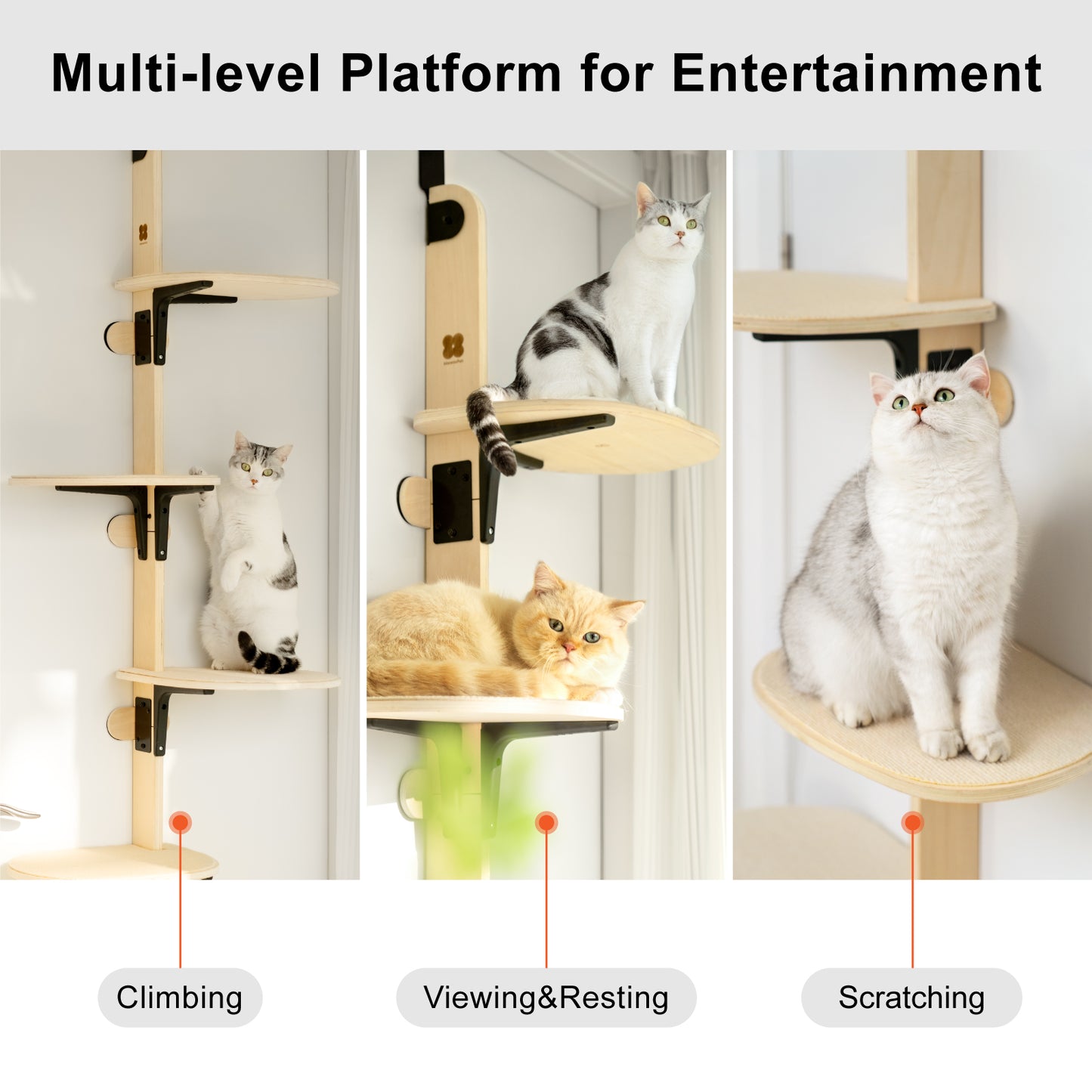 MewooFun Space-Saving Door - Mounted Cat Tree