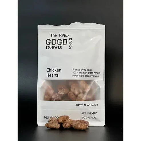 Gogo Treats - Freeze-Dried Chicken Hearts 100g