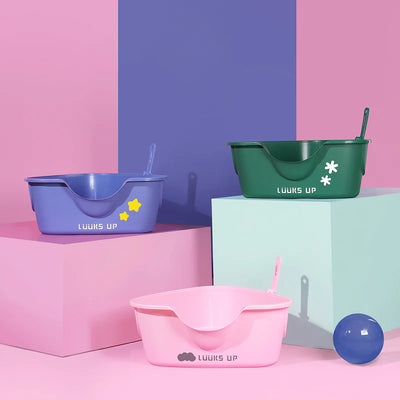 LUUKS UP TriShield Oversized Cat Litter Tray