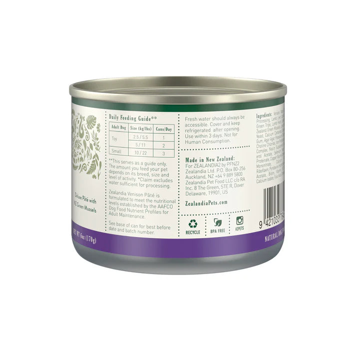 ZEALANDIA Venison Pate DOG 24 x 170g