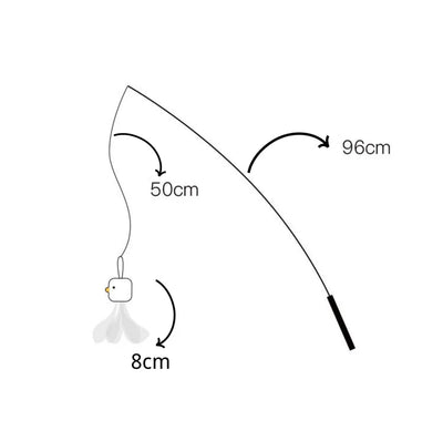 PURROOM Little Chicken Series: Extendable Feather Cat teaser Cat Toy