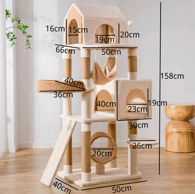 Ona's Cottage Multi-Tier Cat Tree with Cat Scratching Posts arrive in 1 months