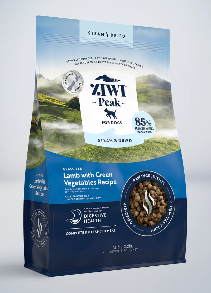 ZIWI Peak Steam & Dried Grass-fed Lamb with Green Vegetables Dog Food
