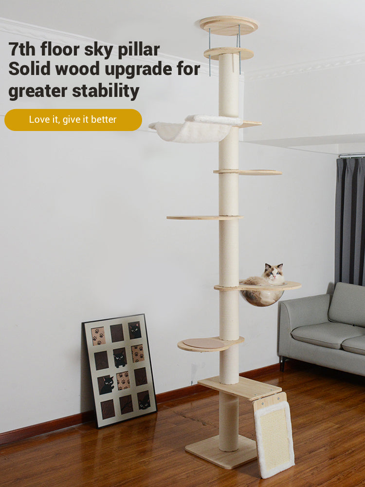 Solid Wood Hemp Rope 7-layer Cat Tree A45 arrive in 15 April