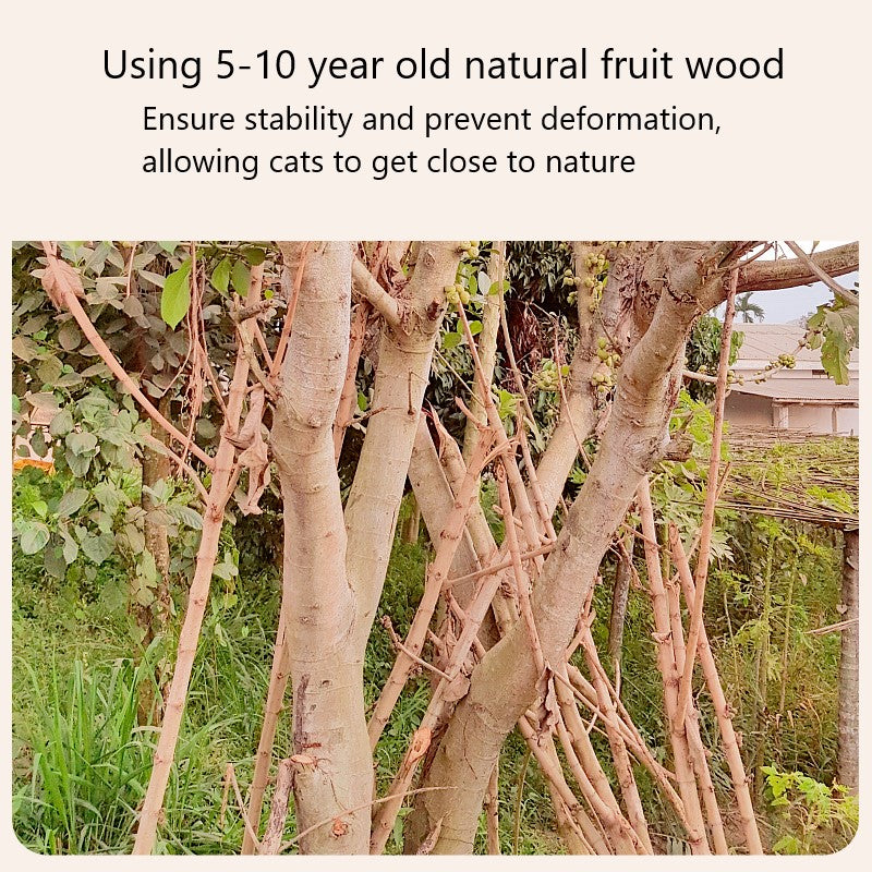 Solid Wood Hemp Rope Rattan Grass Cat Tree R23800