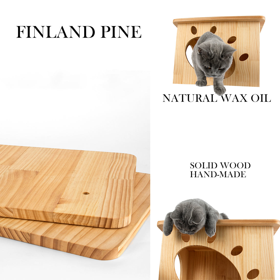 HONEYPOT CAT Solid Wood 5-Level Cat Tree - 180172 (146cm). Arrive within 3 months