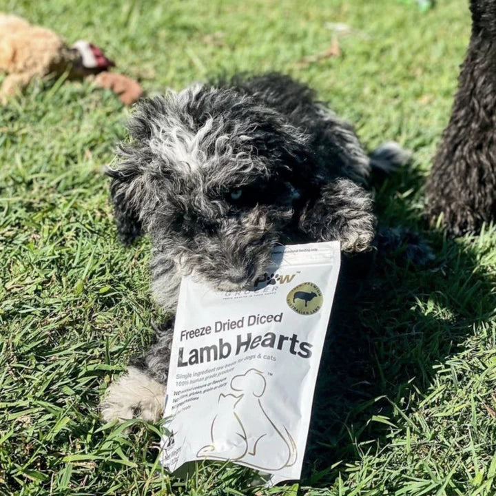 The Paw Grocer - Freeze Dried Diced Lamb Hearts 90g