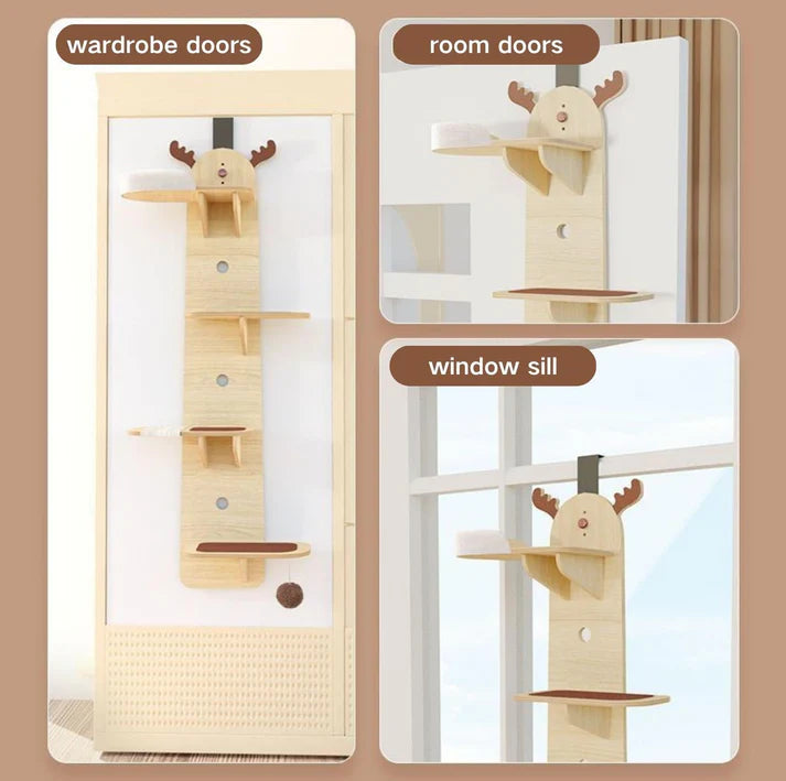 Elk-Shaped Multi-Level Wooden Hanging Cat Tree Cat Toy Arrived in 2 months
