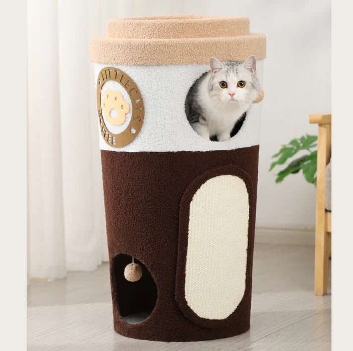 Deluxe Coffee Cup Cat Tree Cat Scratcher