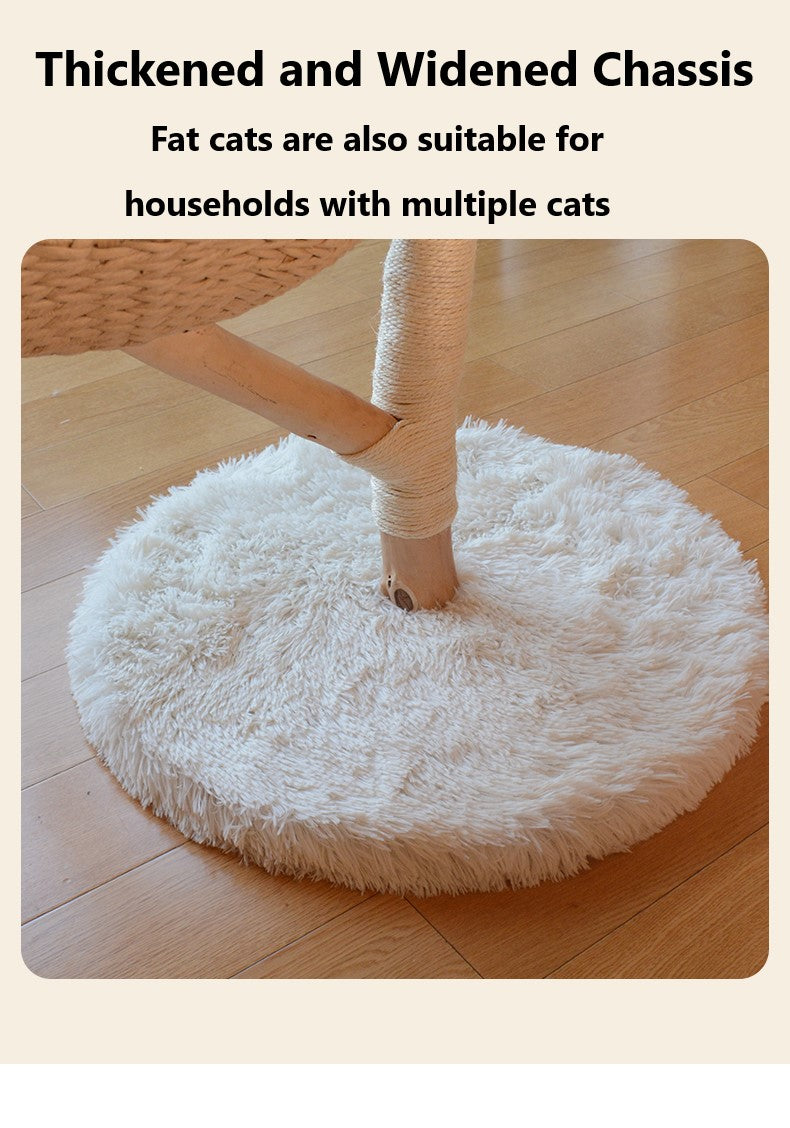 Solid Wood Hemp Rope Rattan Grass Cat Tree R23800