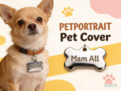 Custom Laser Engraved Pet Tag | Name & Phone ID Tag | Pet Portrait Tag
