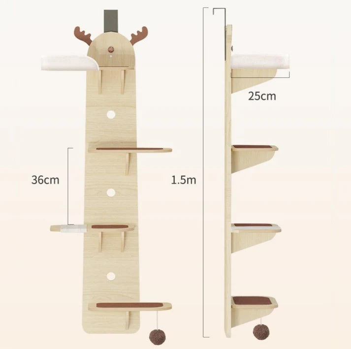 Elk-Shaped Multi-Level Wooden Hanging Cat Tree Cat Toy Arrived in 2 months