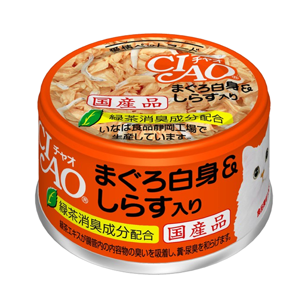 CIAO White Meat Tuna with Shirasu in Jelly Cat Canned Food