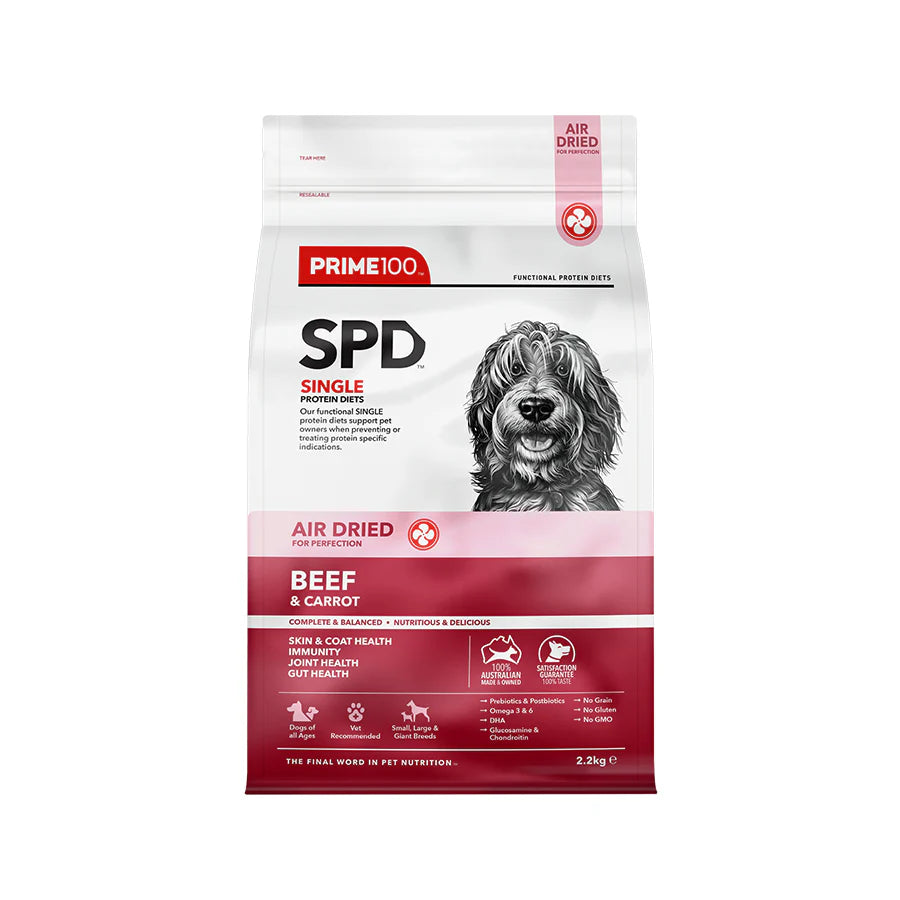 Prime100 SPT Air Dried Beef & Carrot Dog Food