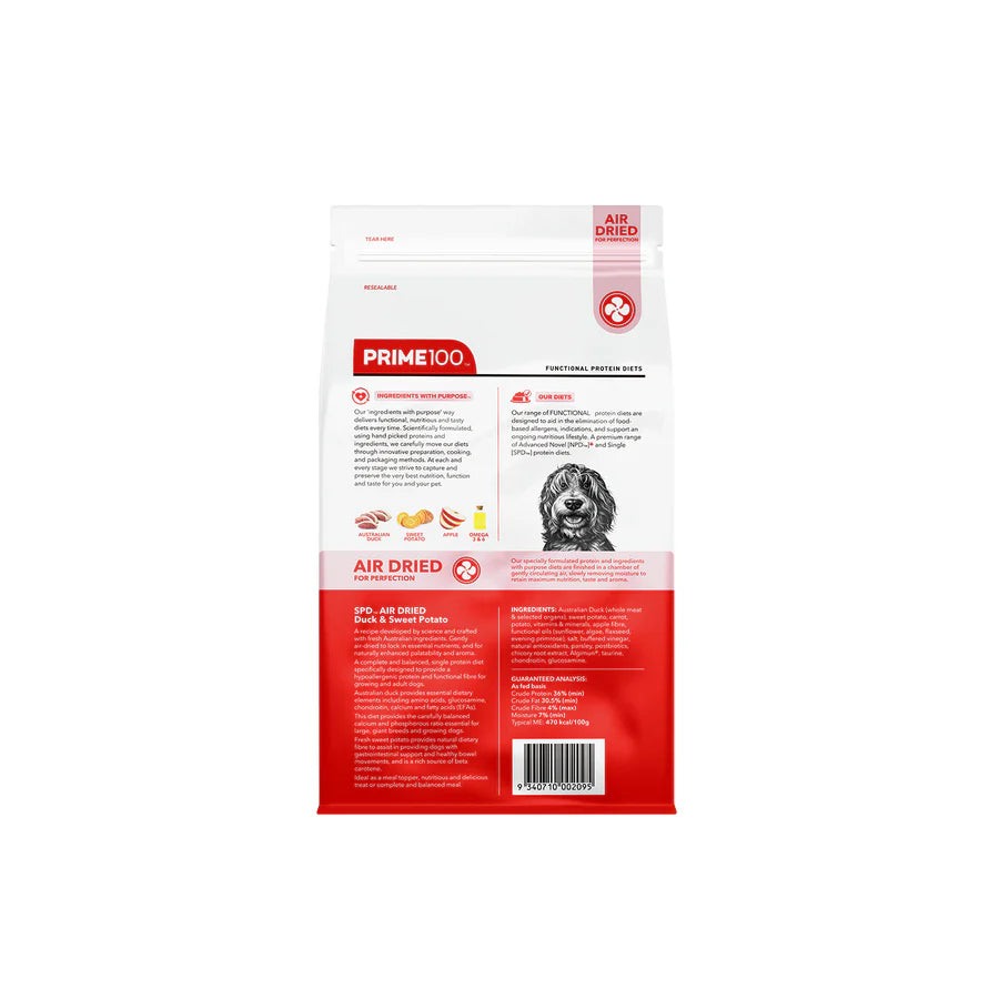 Prime100 SPT Air Dried Duck & Sweet Potato Dog Food