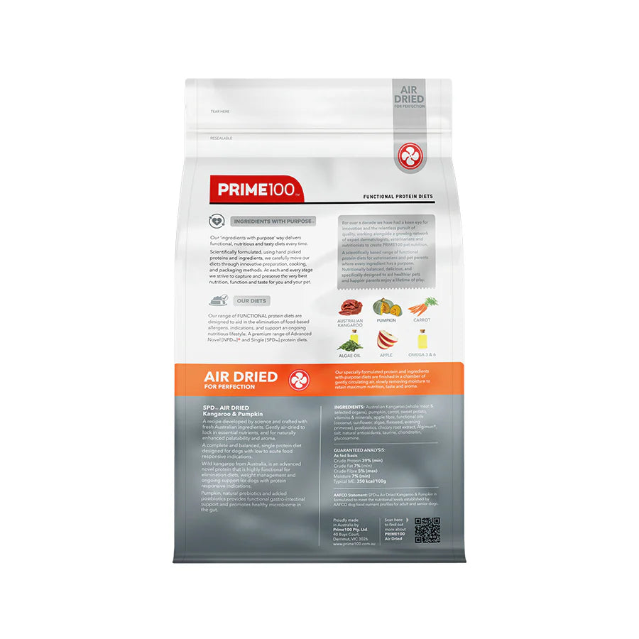 Prime100 SPT Air Dried Kangaroo & Pumpkin Dog Food