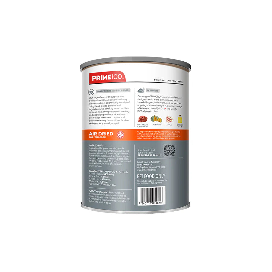 Prime100 SPT Air Dried Kangaroo & Pumpkin Dog Food