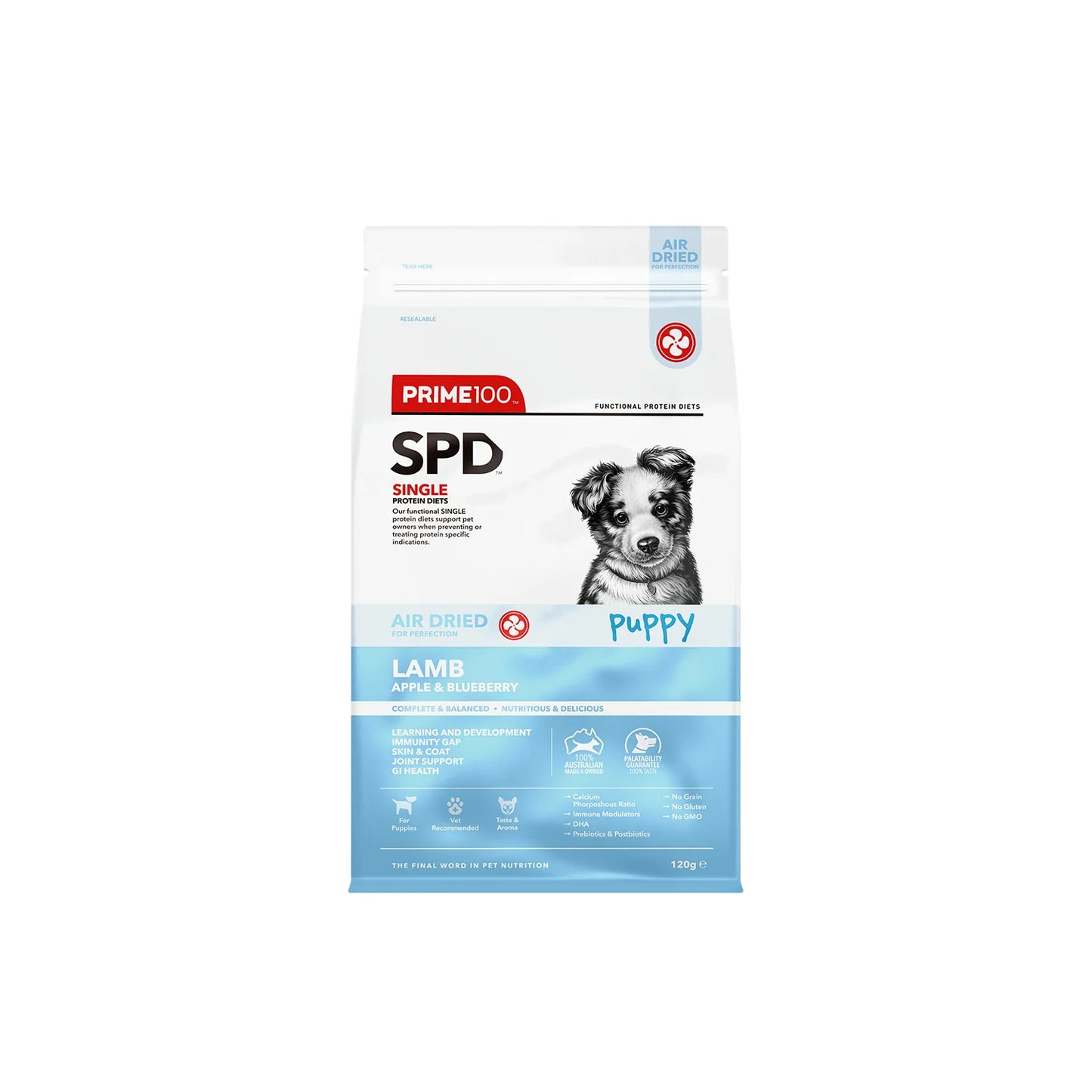 Prime100 SPT Air Dried Puppy Lamb, Apple & Blueberry Dog Food