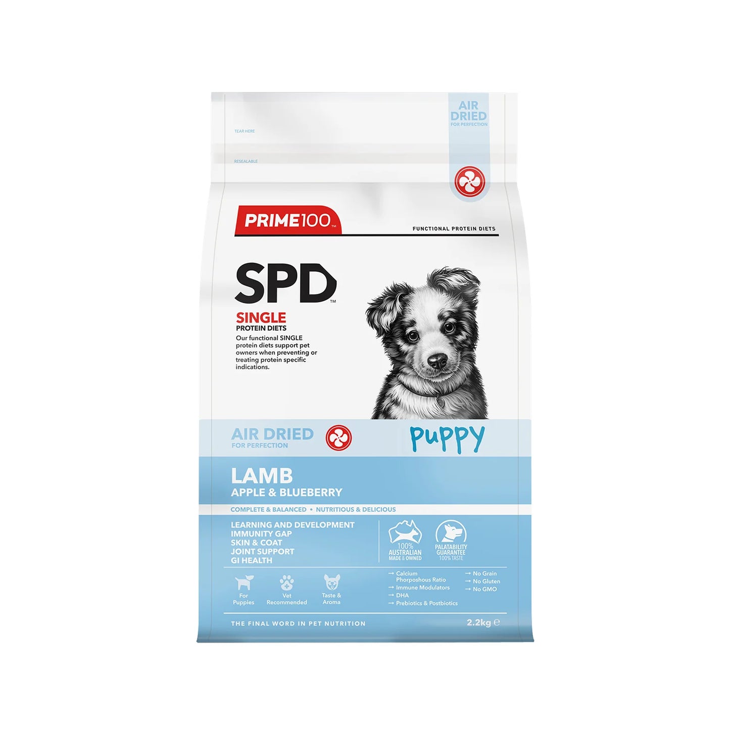 Prime100 SPT Air Dried Puppy Lamb, Apple & Blueberry Dog Food