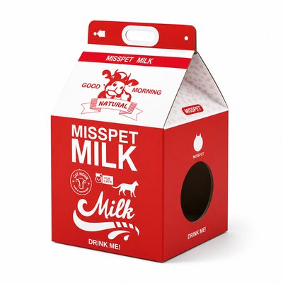 MissPet Milk Carton Cat House & Scratcher – Cat Bed & Hideaway