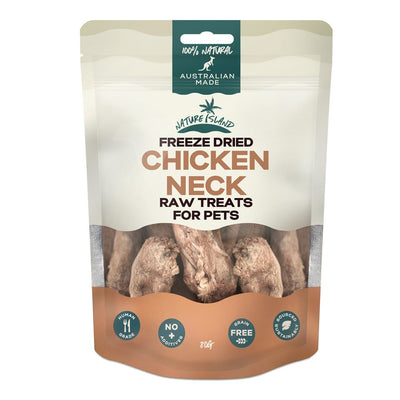 Nature Island Freeze Dried Chicken Neck Raw treats 80g for Pets - ChokyoPetStore