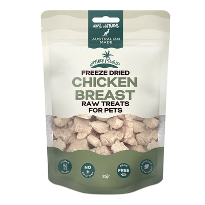 Nature Island Freeze Dried Chicken Breast Raw treats 80g for Pets - ChokyoPetStore