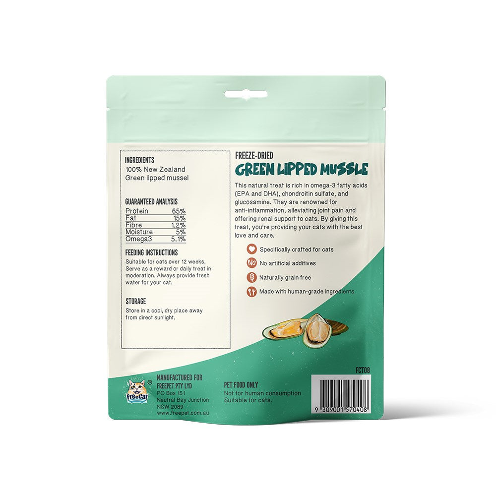 Freecat Freeze Dried Green Lipped Mussel Cat Treats 40g - ChokyoPetStore