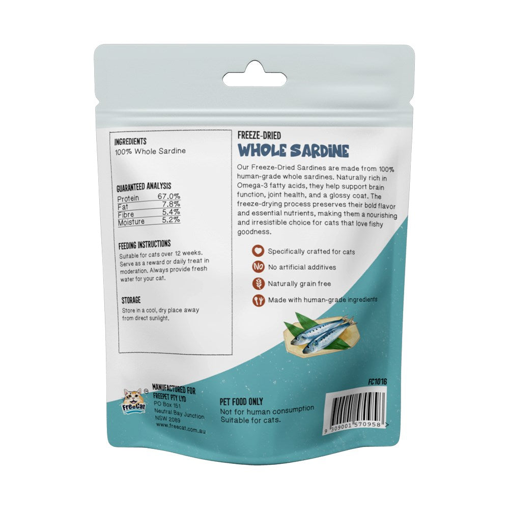 Freecat Freeze Dried Whole Sardine Cat Treats 50g
