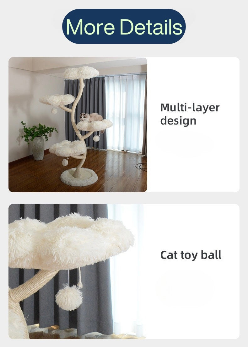 Flower Cat Tower – Plush Base, Sisal Scratching Post, Sturdy Weighted Design for Play & Relaxation