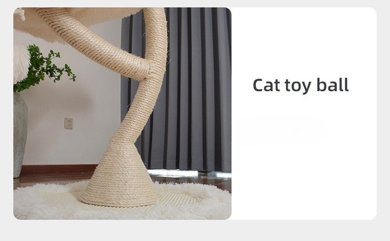 Flower Cat Tower – Plush Base, Sisal Scratching Post, Sturdy Weighted Design for Play & Relaxation