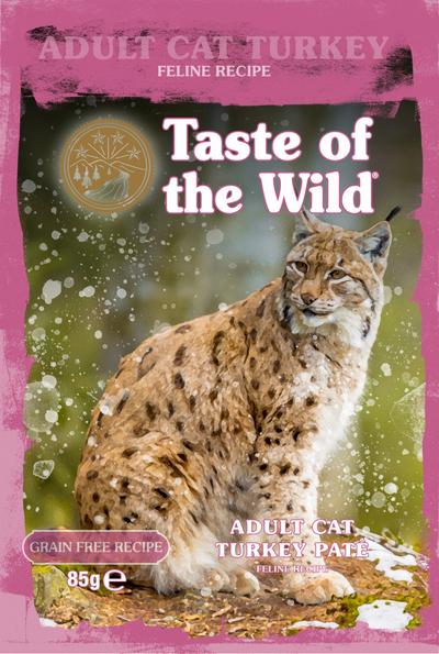 Taste of the Wild Adult Cat Turkey with Chicken Pate Pouch 85g x 12