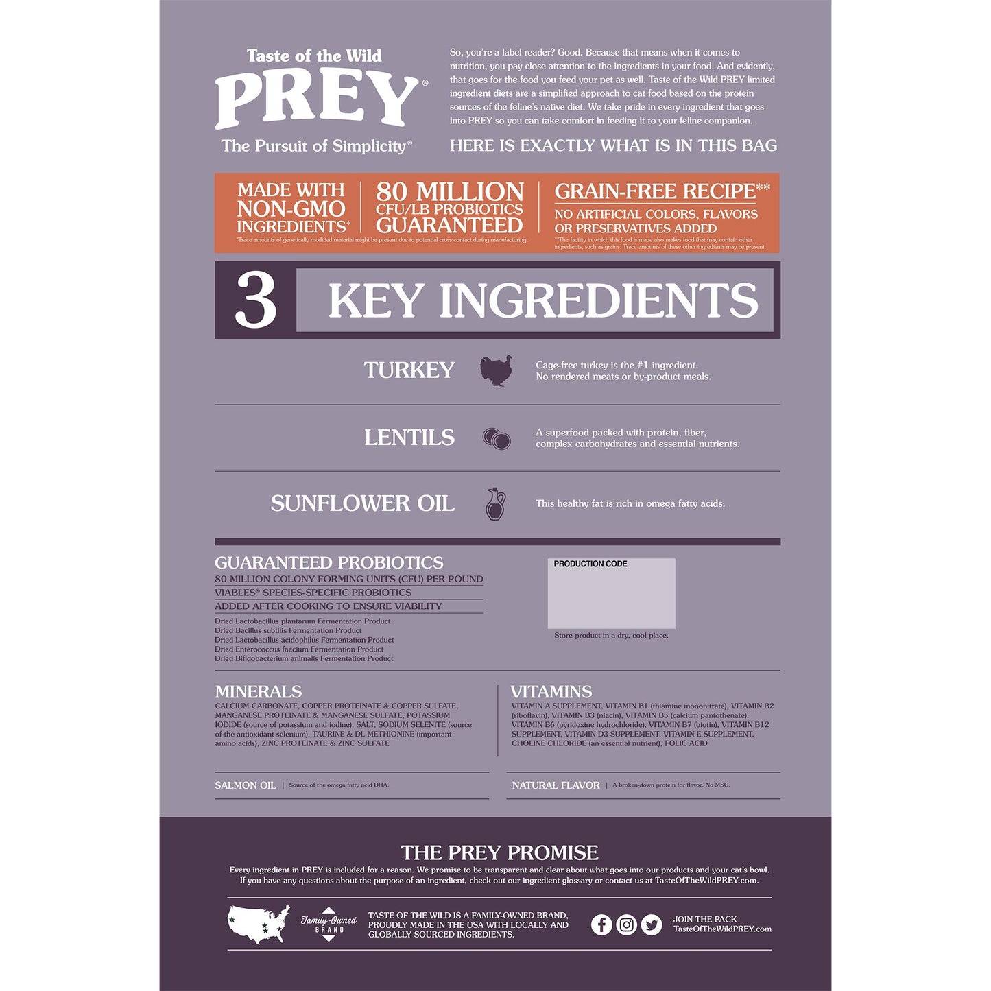 Taste of the Wild PREY Turkey Cat Food