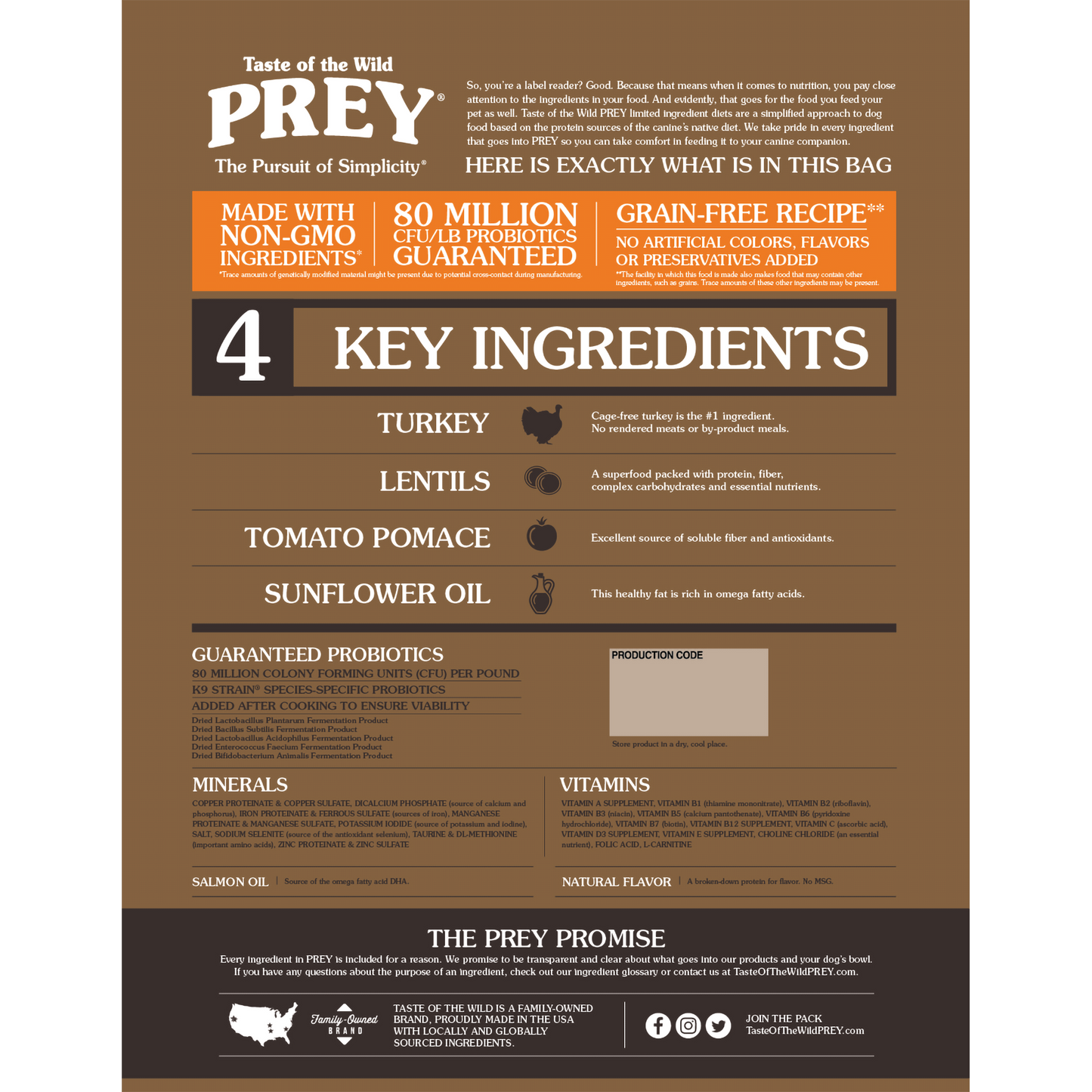 Taste of the Wild PREY Turkey Dog Food