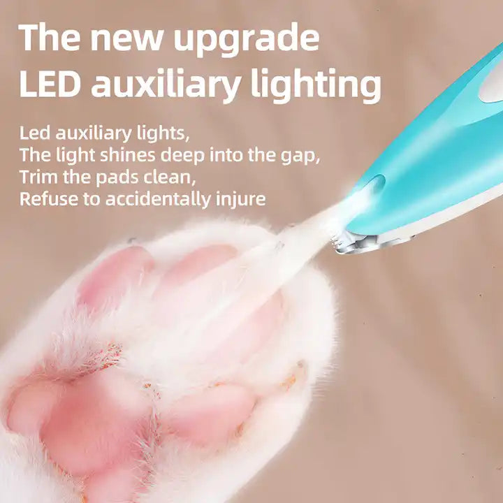 Pet Electric Hair Clipper Paw Trimmer with LED Light - USB Rechargeable