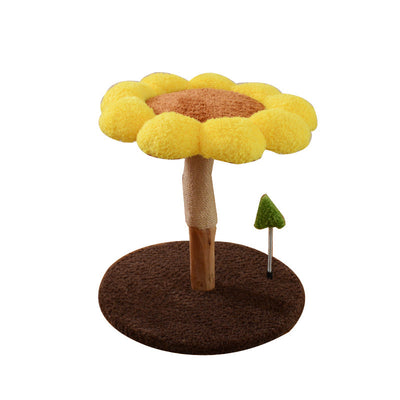 Sunflower Cat Scratching Post – Small Flower Cat Tree with Natural Wood Trunk & Sisal Rope arrive in early sep.