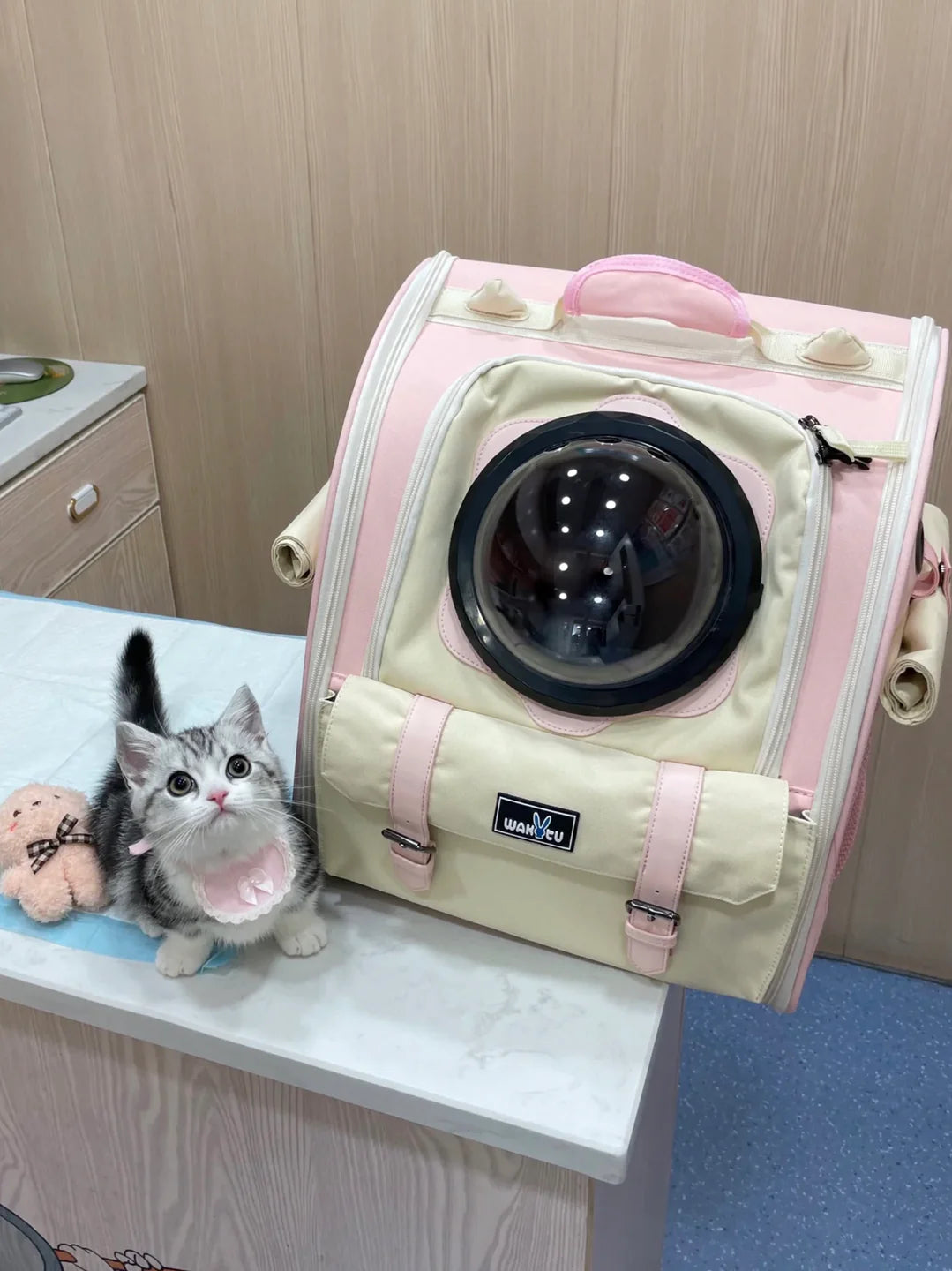 Wakytu Cat Backpack Carrier Pet Travel Bag for All Seasons