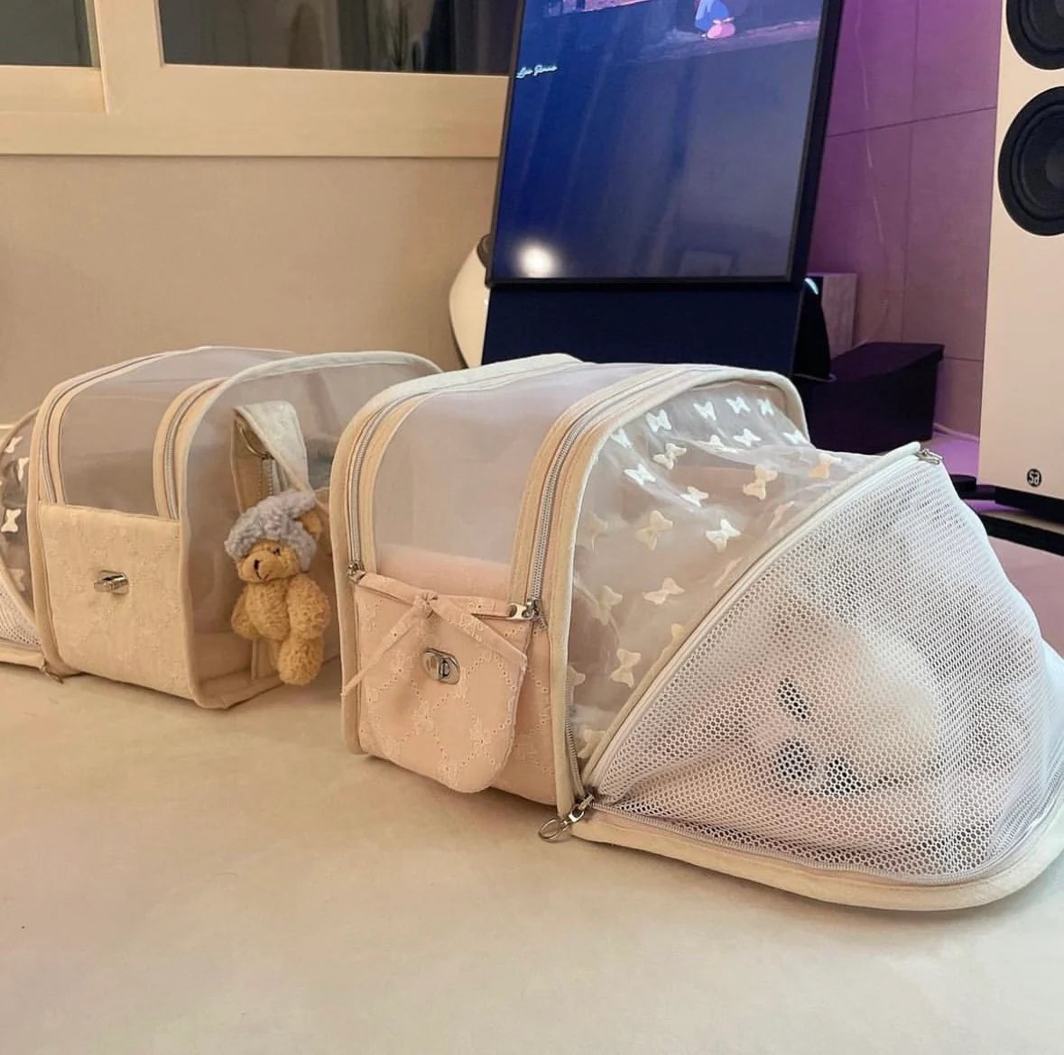 BABIANA Ajiback Cube See through Pet Carrier Bag - Extended - Small