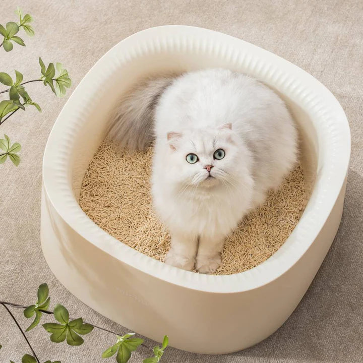 Michu Macaron High Edge Open Style Extra Large Cat Litter Box Scoop Included