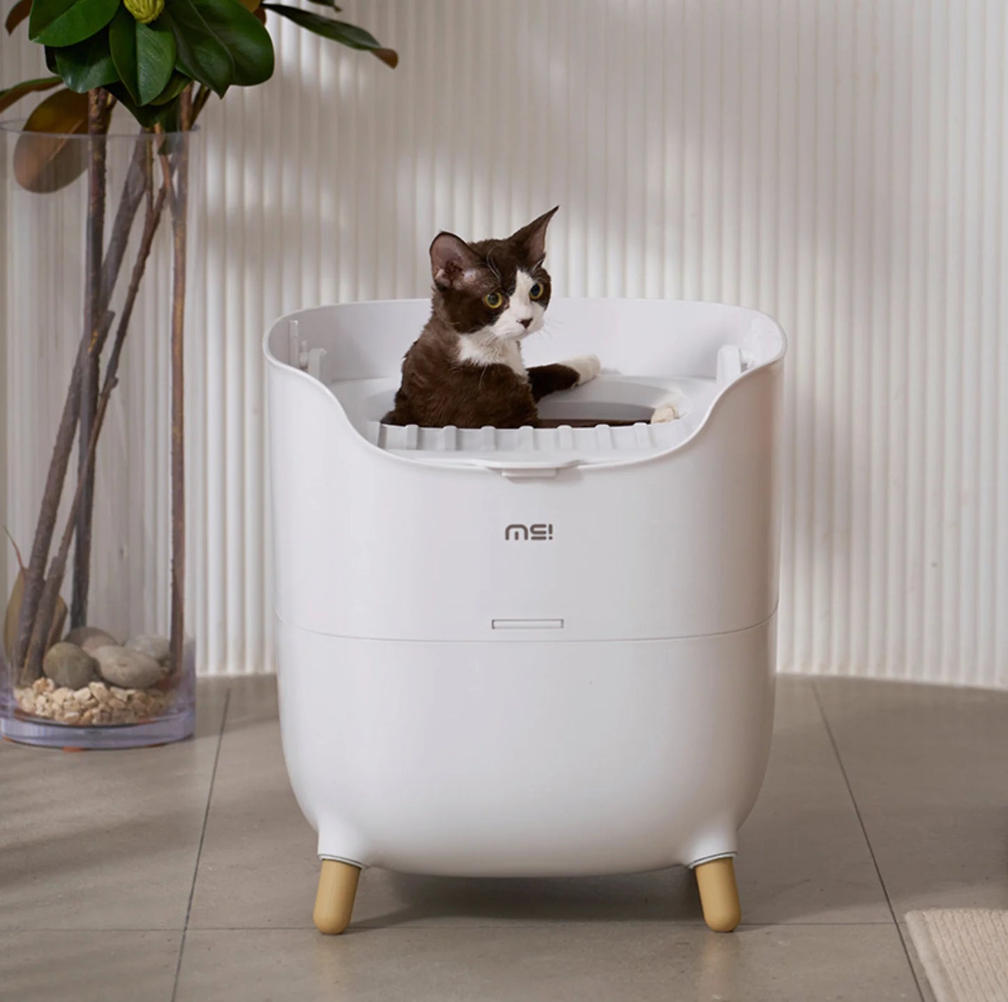 Makesure Mochi Top-Entry Cat Litter Box 100L (White)