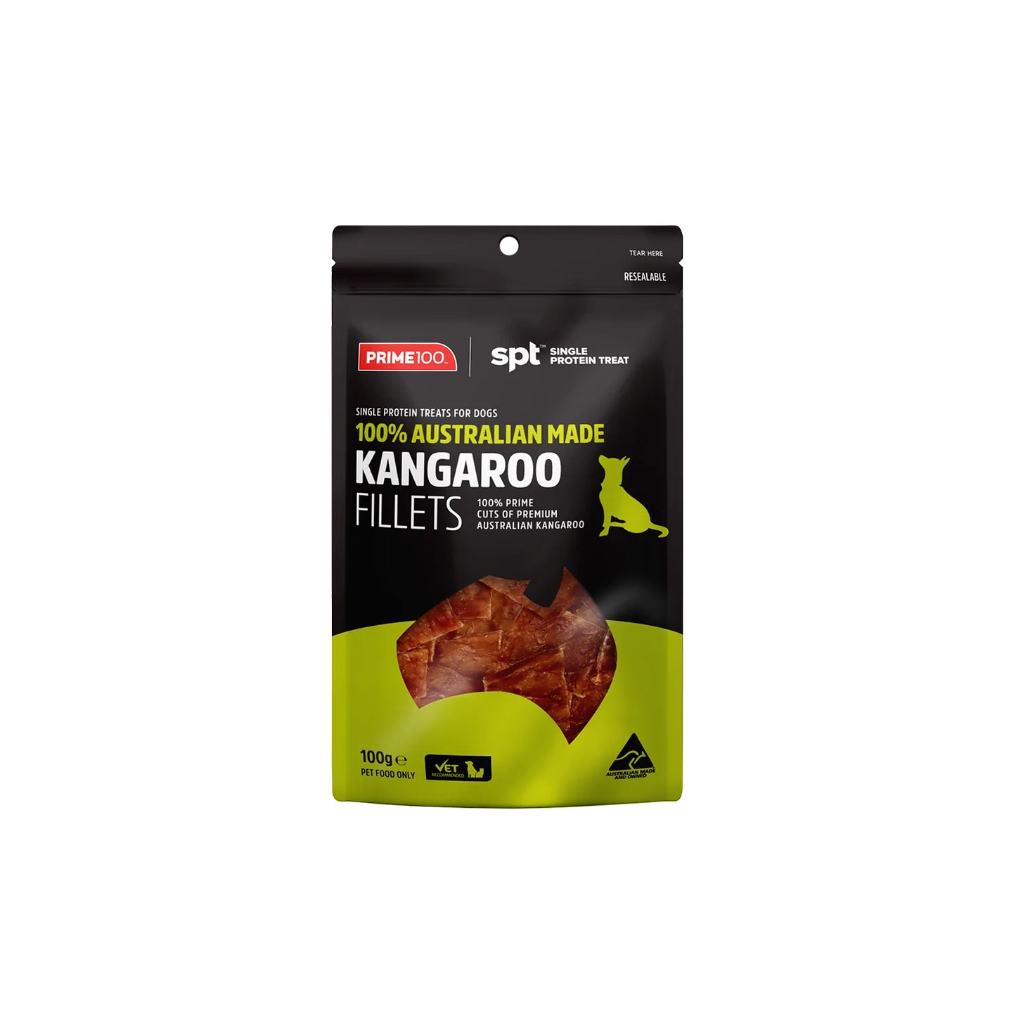 Prime100 SPT Kangaroo Fillet Treats for Dog 100g