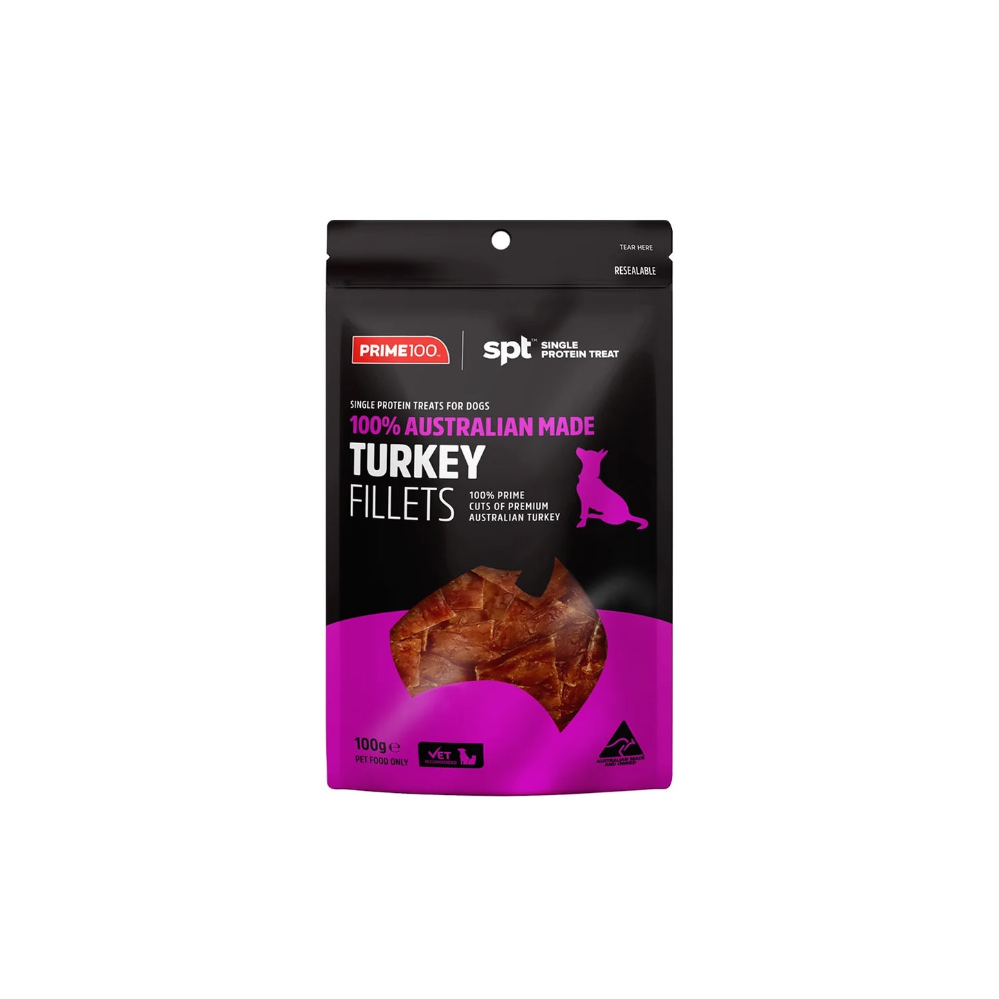 Prime100 SPT Turkey Fillet Treats for Dog 100g