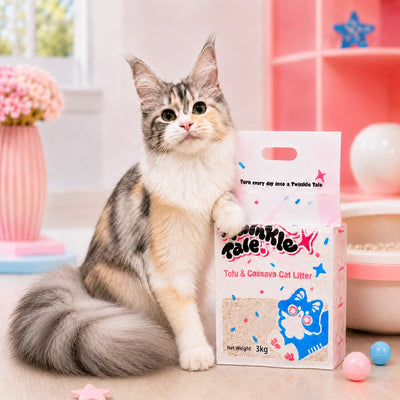 Pink Wish Twinkle Tale Tofu & Cassava Mix Cat Litter 3kg